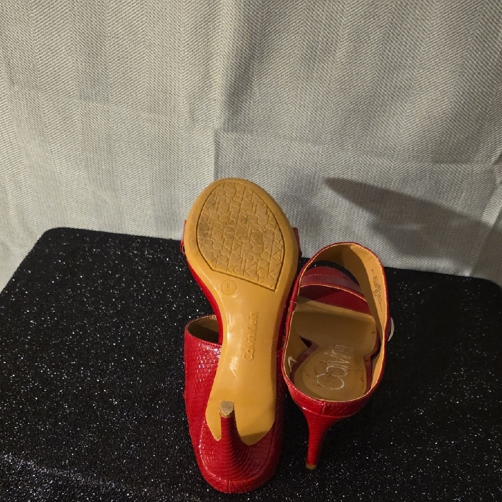 Calvin Klein Women's Vibrant Red Sandals - Picture 5 of 5